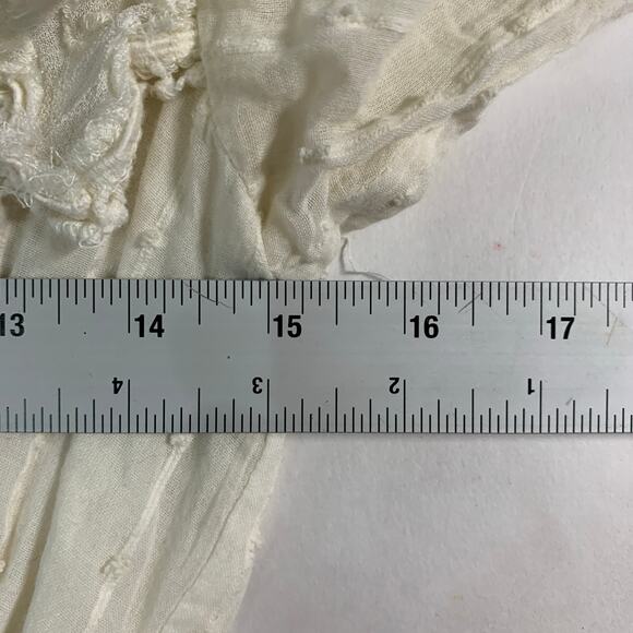 Free People 0 Ivory Isabella Mini Dress Ruffle Swing Long Sleeve Feminine - Picture 7 of 11